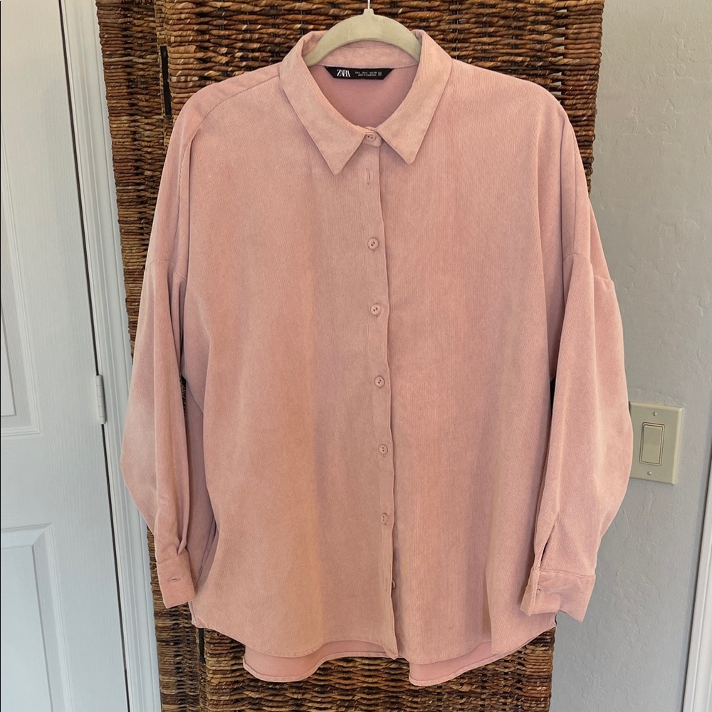 Zara Soft Pink Long Sleeve Shirt